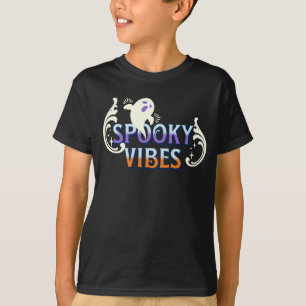 T-shirt Halloween Ghost Vibes Éffrayant Typographie Lettra