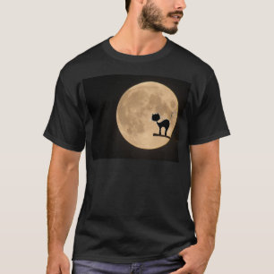 T-shirt Halloween gothique chat noir avec pleine lune