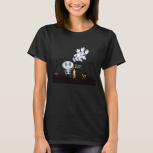 T-shirt Halloween Graveyard Éffrayant Cute Skeleton & Ghos