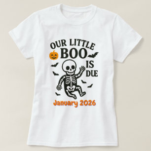 T-shirt Halloween Grossesse bébé Faire-part Boo est dû