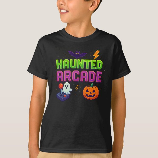 T-shirt Halloween Haunted Arcade Clothes Unisex Cute (Devant)