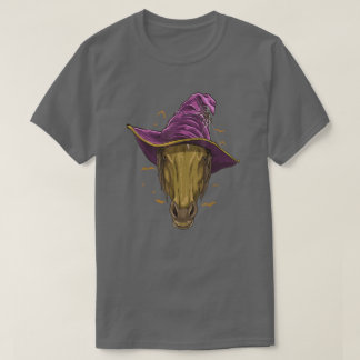 T-shirt Halloween Horse Lover Horse sorcier Casquette drôl