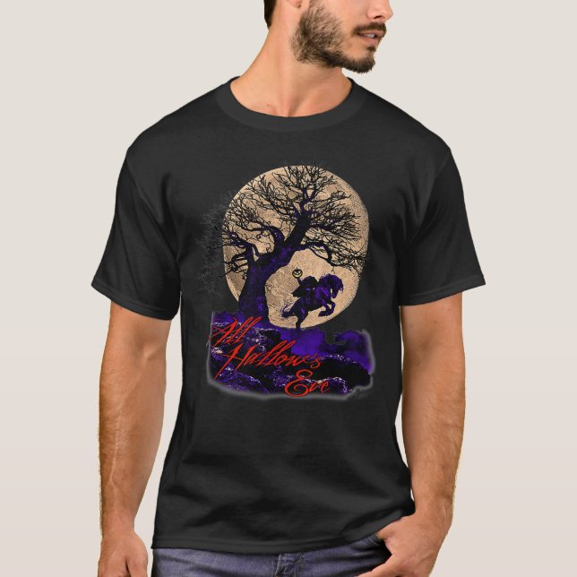 T-shirt Halloween Horseman sans tête All Hallow Eve (Devant)
