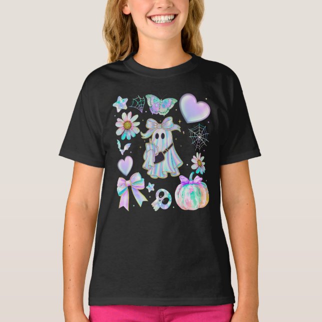 T-shirt Halloween-Iridescent tie dye Neon Ghost Girl (Devant)