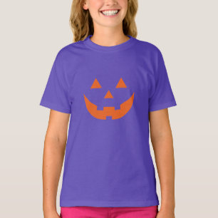 T-shirt Halloween Jack-o'-lantern citrouille visage enfant