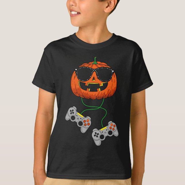 T-shirt Halloween Jack-o'-lantern Gamer Boys Enfants Homme (Devant)