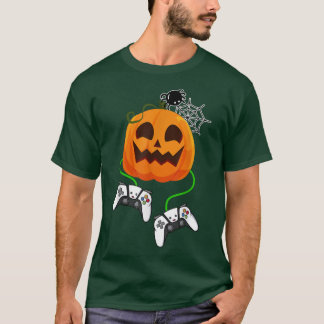 T-shirt Halloween Jack-o'-lantern Gamer Citrouille Boys Ki