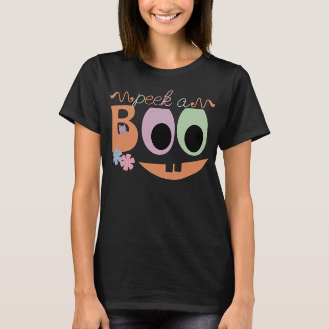 T-shirt Halloween Jack-o-lanterne Peek-a-Boo (Devant)