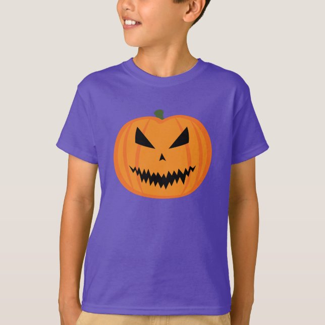 T-shirt Halloween Jack O'Lantern citrouille mal (Devant)