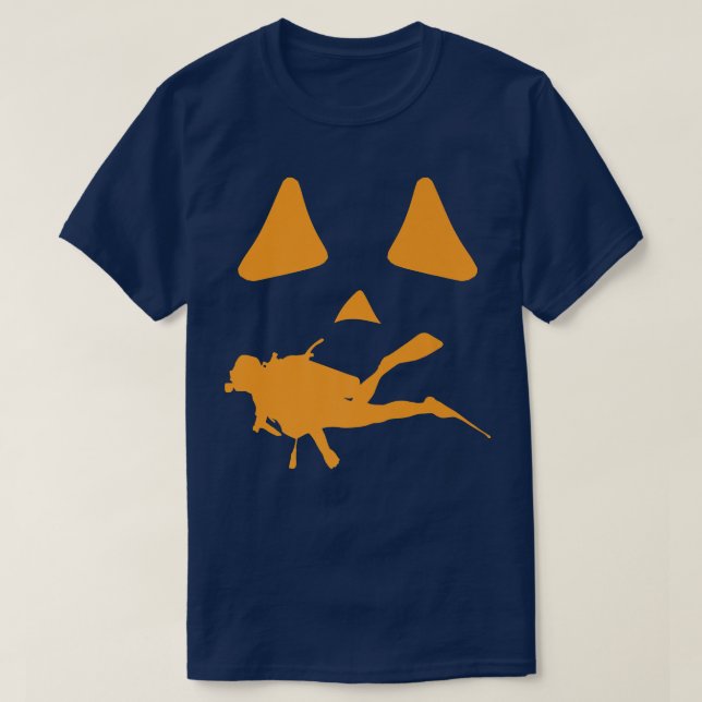 T-shirt Halloween Jackolantern Plongeur Scuba Drôle Éffray (Design devant)