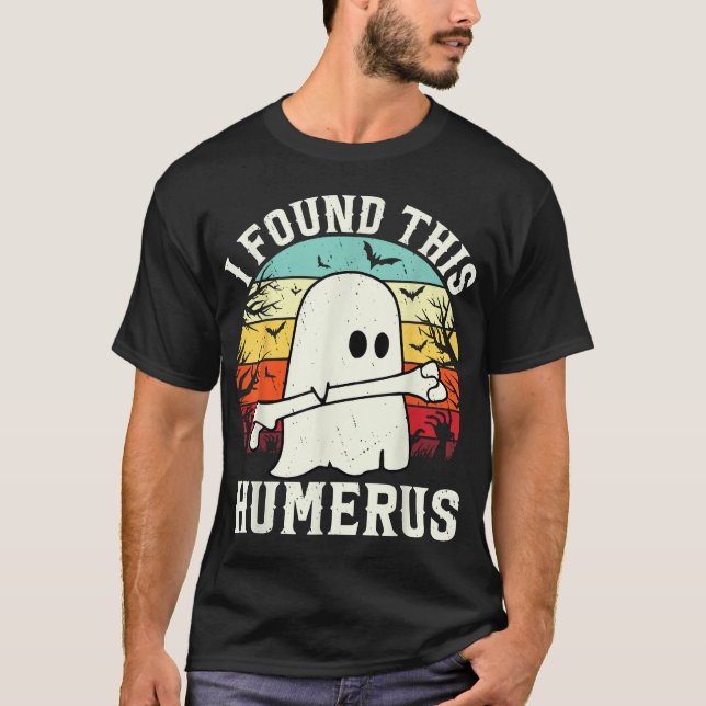 T-shirt Halloween J'Ai Trouvé Ce Fantôme Humère (Devant)
