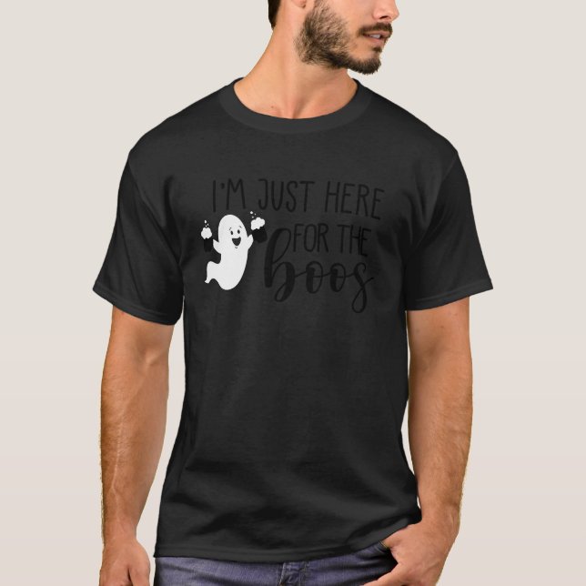 T-shirt Halloween Je suis juste ici pour les Boos Hallowee (Devant)