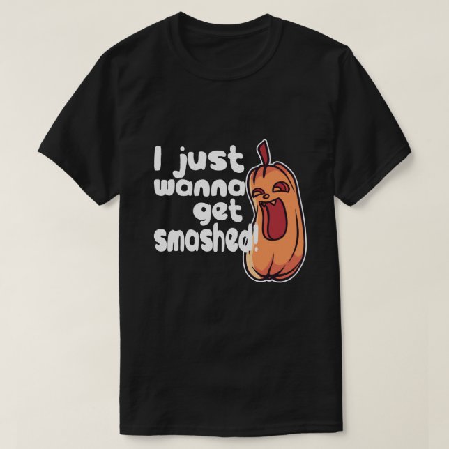 T-shirt Halloween Je Veux Être Frappé Humour Citrouille (Design devant)