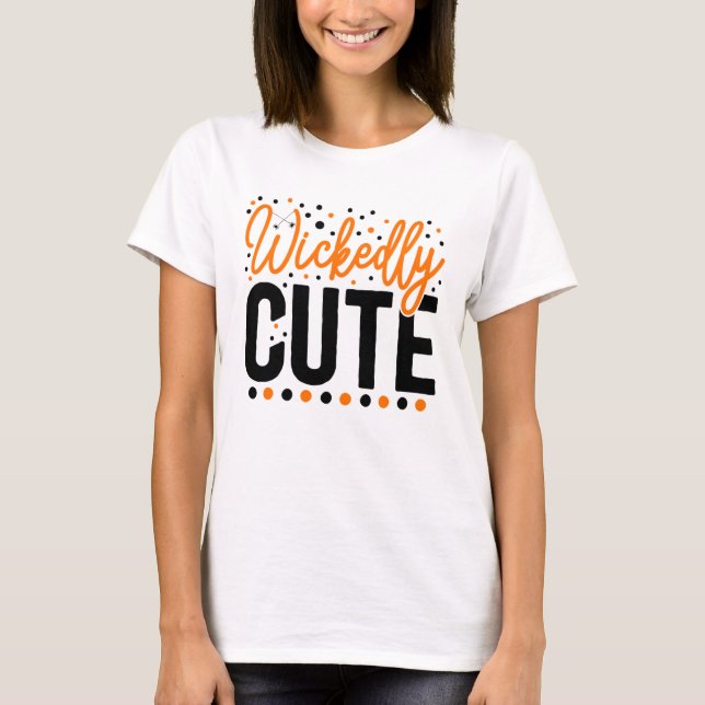T-shirt Halloween joyeux orange noir (Devant)