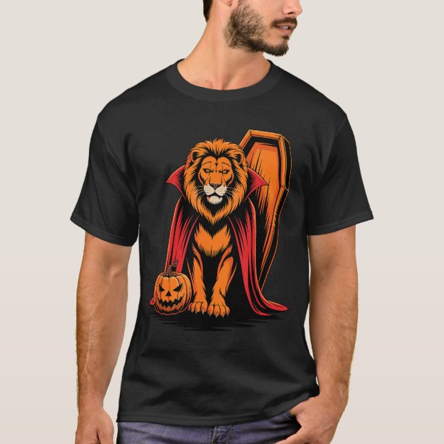 T-shirt Halloween Lion Coffin Lions  (Devant)