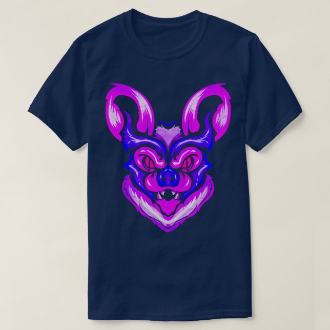 T-shirt Halloween Maléfique Bleu Et Violet (Design devant)