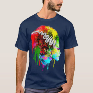 T-shirt Halloween mariée drôle, Colorée mariée moderne T-S