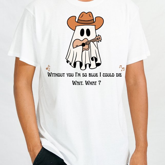 T-shirt Halloween masculin - Guitare fantôme Cowbo (Cool Funny Tee for men and for kids)