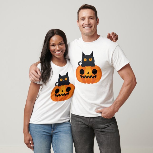 T-shirt Halloween mignonette Cartoon amis, Chat bébé noir (Unisexe)