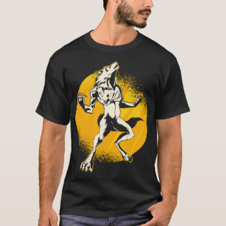 T-shirt Halloween Monster Line Art Werewolf Horror Monster