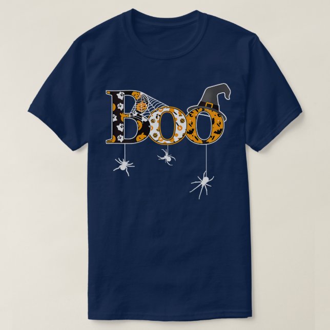 T-shirt Halloween Motif Boo (Design devant)