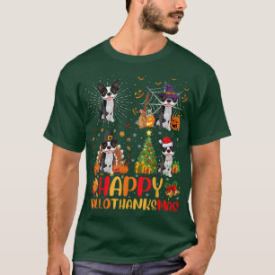 T-shirt Halloween Noël drôle Boston Terrier Chien Hallo