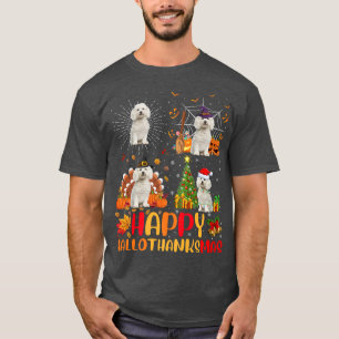 T-shirt Halloween Noël Funny Bichon Frise Chien Halloween