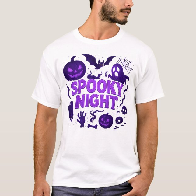 T-shirt Halloween Nuit Éffrayante Vêtements uniques Unisex (Devant)