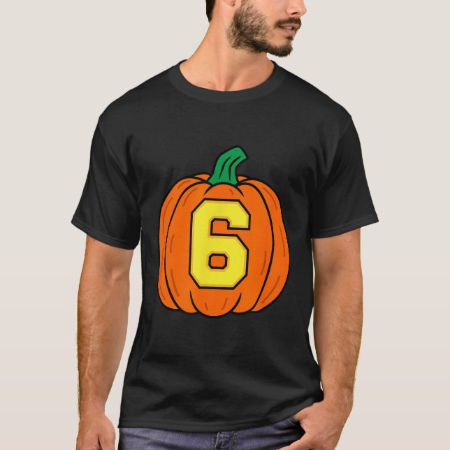 T-shirt Halloween Number 6 Pumpkin Costume  (Devant)