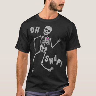 T-shirt Halloween Oh Snap Skeleton Broken Leg Graphisme