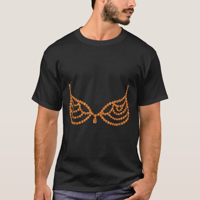 T-shirt Halloween Orange Bra Design Costume Show  (Devant)