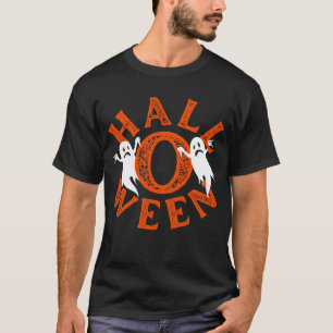 T-shirt Halloween Orange Typographie fantômes