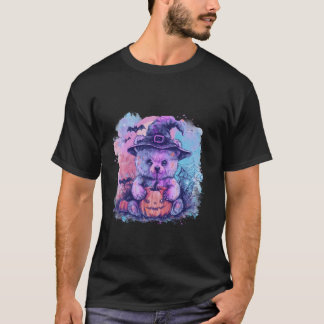 T-shirt Halloween Panda Bear Witch Casquette Citrouille Ba