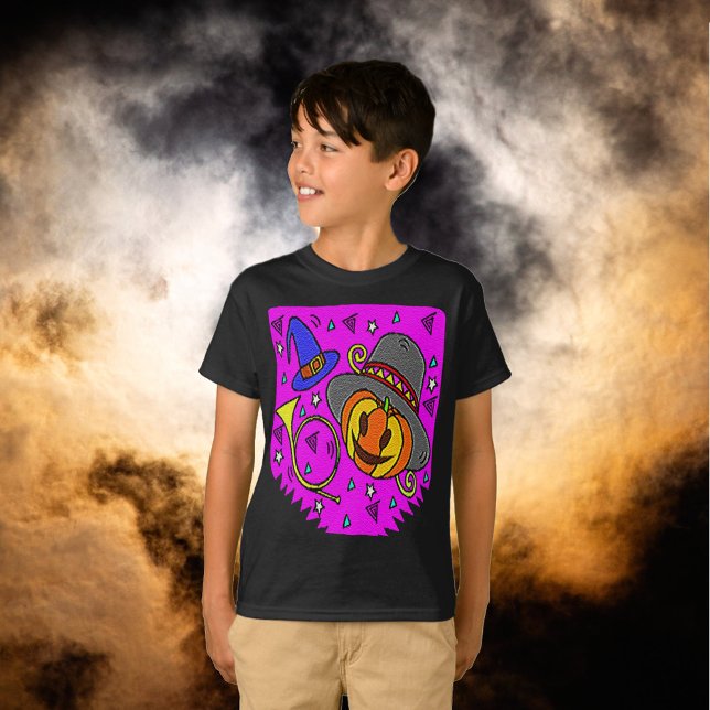 T-shirt Halloween Party Jack OLantern Bugle Purple Kids (Halloween Party Jack O'Lantern Bugle Purple Kids T-Shirt)