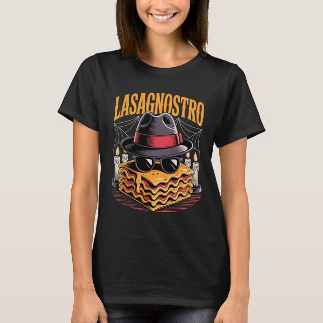 T-shirt Halloween Pasta Mème Mafia Parodie Funny Lasagna A (Devant)