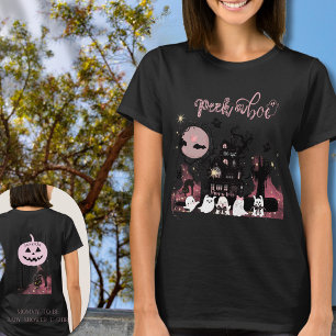 T-shirt Halloween "Peek a Boo" personnalisé Mommy-to-be