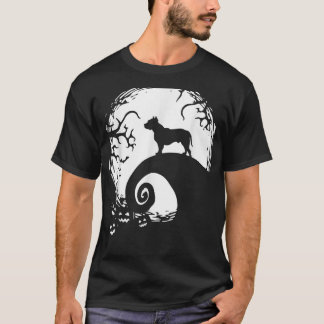 T-shirt Halloween Pitbull Sous Le Feu De Lune Chien Éffray