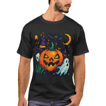 Halloween Pixel Art Coloré – Citrouille, Fantôme &