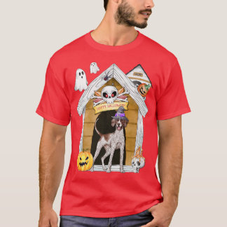 T-shirt Halloween Pointer Chien Sorcière Haunch Maison
