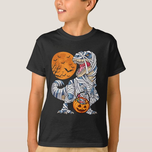 T-shirt Halloween Pour Les Garçons Hommes Dinosaure T Rex  (Devant)