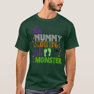 T-shirt Halloween Pregnancy Mummy Due Monster Mom Baby Sho
