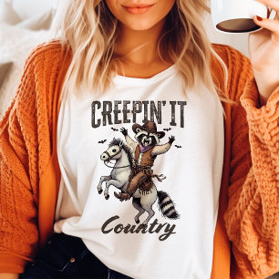 T-shirt Halloween Raton Laveur Vintage Country Creepin'