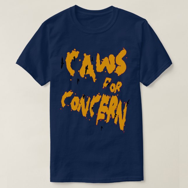 T-shirt Halloween Ravens Caws Pour Concert Fun Pun Orange  (Design devant)
