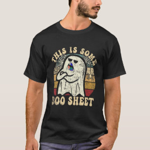 T-shirt Halloween Retro Boo Ghost Ceci Est Une Feuille De