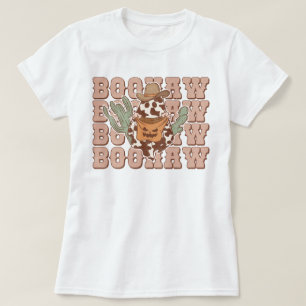 T-shirt Halloween rétro Western Cowboy Ghost Boo Haw Hallo
