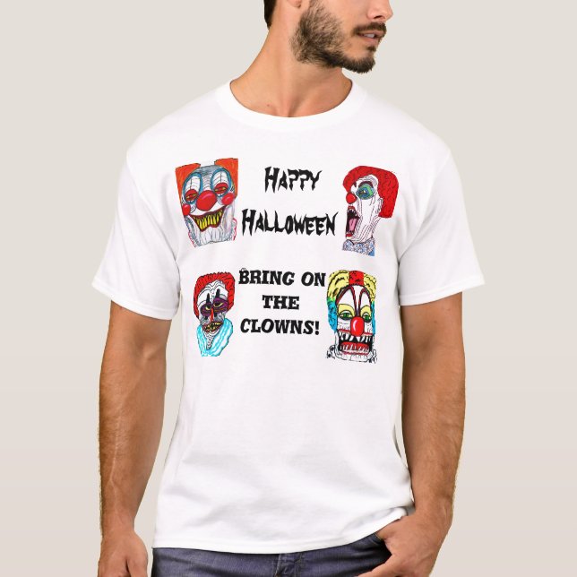 T-shirt HALLOWEEN SCARY CLOWNS tee (Devant)