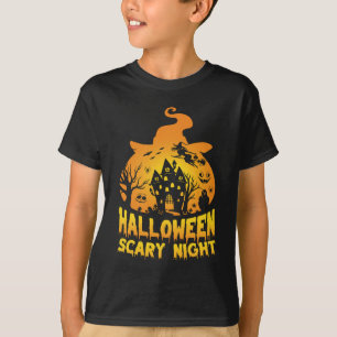 T-shirt Halloween Scary Night Haunted Maison Design