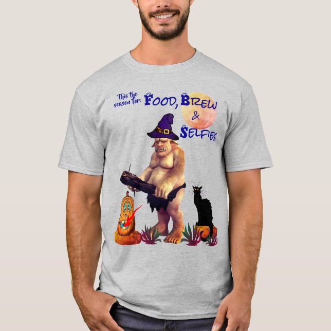 T-shirt Halloween Selfies de la brasse alimentaire (Devant)