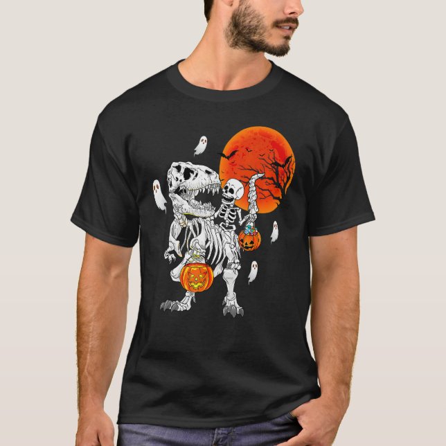 T-shirt Halloween Shirts For Boys Kids Men Skeleton Riding (Devant)