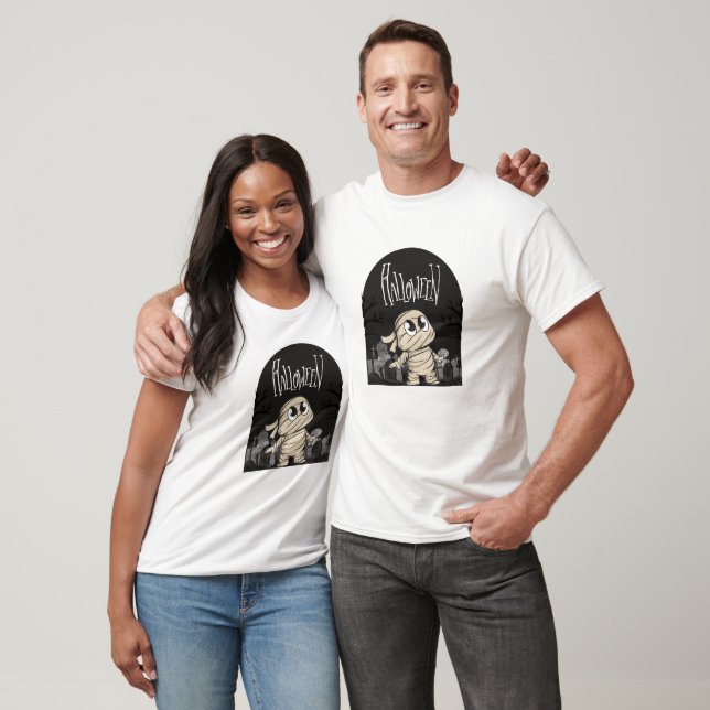 T-shirt Halloween simple noir et blanc (Unisexe)